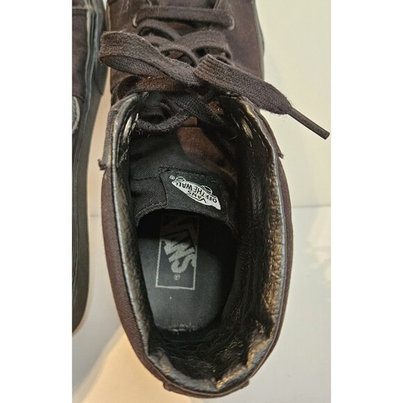 Vans Mens Sk8-Hi Skate Shoes Triple Black Solid 721356 Fabric High Top Size 11.5 - Picture 9 of 13